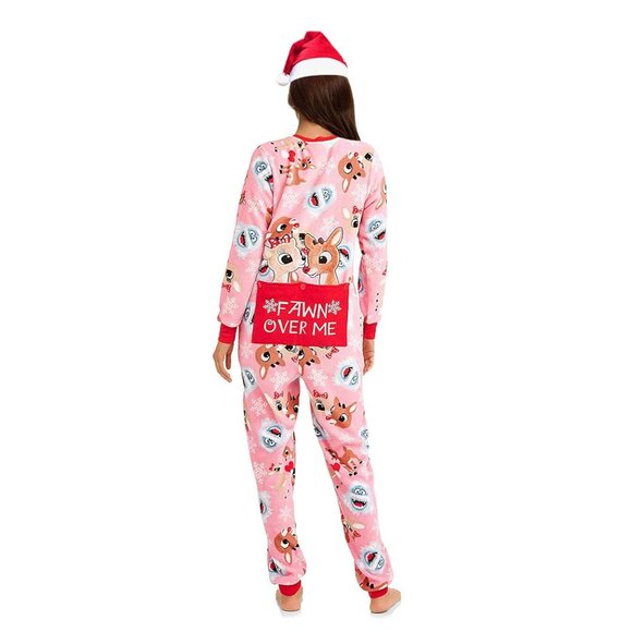 Rudolph The Red Nose Reindeer Union Suit with Silky Santa Hat, XS NWT - Picture 2 of 5
